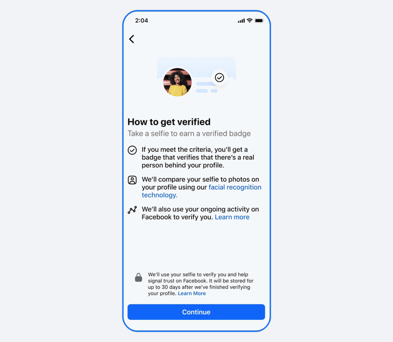 Facebook wants video selfie to prove