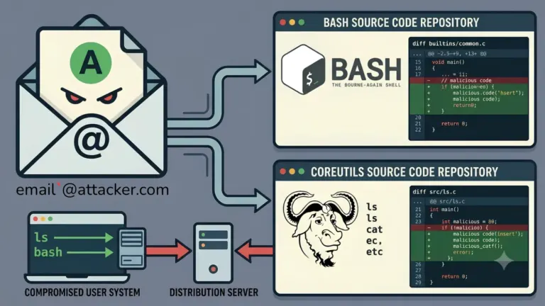Backdoored Bash After Reaching GNU Savannah via a Crafted Email